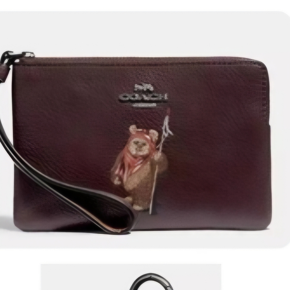 Coach Brown Ewok Wristlet